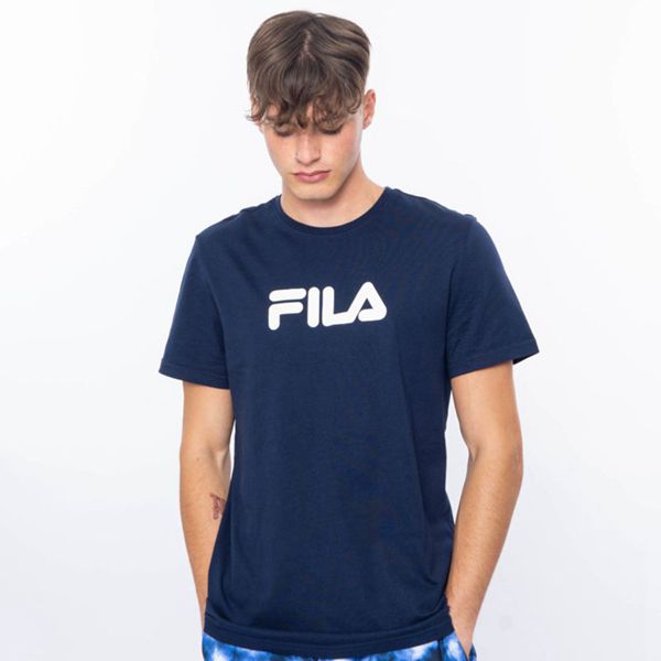 Fila Mono Deckle Men's T-Shirts - Navy,NZ 125-53786